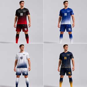Maglia da Calcio Retrò Personalizzata per Giocatori, Versione Thailandese, Traspirante, Estiva, Best-Seller, con Pantaloncini, 100% Cotone - Product Image 5