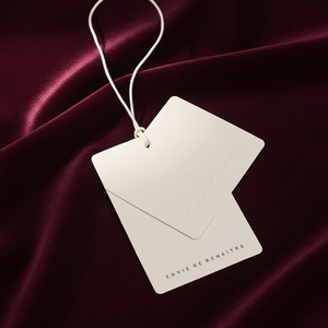 Étiquettes de vêtements rectangulaires Envie De Renaître, gaufrées, non-tissées, découpées au laser, pliées sur un côté - Product Image 4