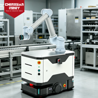 Estación de Paletización Robótica Móvil Autónoma Compacta, Colaboración Segura entre Humanos y Robots para el Proceso de Manipulación de Cajas en Logística de Fábrica