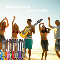 Guitare Gonflable en Gros pour Enfants, Jouet en PVC Coloré pour Fêtes, Accessoire de Rock pour Concerts, Festivals et Décoration d'Anniversaire