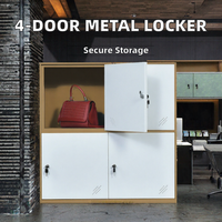 Armoire de rangement métallique verrouillable MECOLOR moderne à 4 portes pour la maison, la salle de sport, le bureau, l'atelier, la cuisine, l'extérieur, l'école, le supermarché