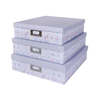 Boîtes de rangement de bureau de bureau de document de dossier de papier A4 avec le carton de boîte de couvercle