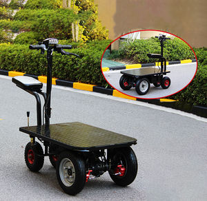 Çıkarılabilir koltuk Rideable taşıma arabası ile endüstriyel depo ağır elektrikli sepeti 4 tekerlekli Platform kargo sepeti - Product Image 3