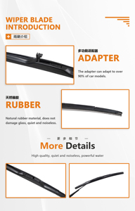 Spazzola Tergicristallo Universale a U <span class=keywords><strong>Senza</strong></span> Telaio per <span class=keywords><strong>Auto</strong></span> - Product Image 2