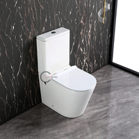 Nouvel ensemble de toilettes en céramique deux pièces, standard européen 2026, avec siphon en P et chasse d'eau, pour salle de bain moderne