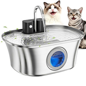 Fontaine à eau pour <span class=keywords><strong>chat</strong></span> en acier inoxydable OEM 108oz/3.2L, batterie 4200mah, 3 modes, fontaine à eau automatique sans fil pour animaux de compagnie, double sortie - Product Image 2
