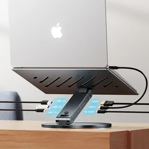 Suporte de alumínio ajustável vertical e tablet para laptop de mesa de design moderno