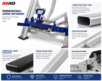 Máquina de remo de espalda con placas de acero para entrenamiento de fuerza y fitness de la parte superior del cuerpo