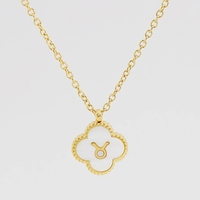 Collar de Acero Inoxidable con Colgante Único Chapado en Oro de 18k con los 12 Signos del Zodíaco, Joyería de Moda