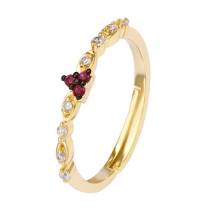Đồ trang sức không thấm nước Nhẫn Ngón tay phụ nữ 18K mạ vàng brass thanh nhã Zircon mỏng Stack nhẫn cho cô gái - Product Image 5