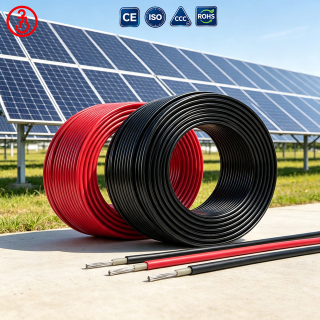 Solar PV Wire 4mm2 6mm2 10mm2 H1Z2Z2 K Tinned Copper Double Insulated Photovoltaic Cable for UAE Saudi Arabia Egypt Solar Supply