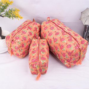 Cá nhân khối in trang điểm túi Bông mỹ phẩm Pouch trong Linen sợi nhỏ thời trang nhân vật mô hình toiletary trường hợp - Product Image 1