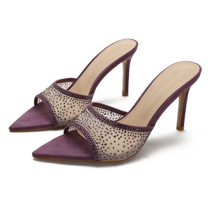 Sandales d'été 2025 pour femmes à talons fins, bout pointu, style slingback, sexy, couleur unie, rehaussant la taille de 8 cm - Product Image 4