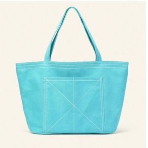 Large Fashion Lady Wear-resistant Zipper Commuting Women's Canvas Tote <b>Bag</b> Capacity Solid Color Simple Casual Handle Portable - Product Image 3