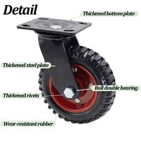 Alimentation directe d'usine Roulettes pivotantes à double roulement à billes de 6/8 pouces Roulettes de chariot extérieur robustes résistantes à l'usure