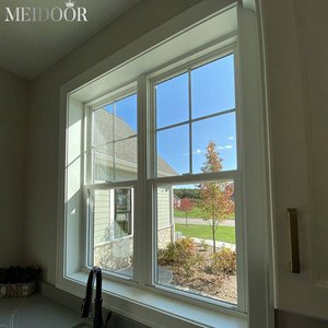 Tùy chỉnh thiết kế đơn giản phong cách Mỹ khung nhôm Tempered an toàn tráng men đơn đôi treo cửa sổ với trang trí nướng - Product Image 4