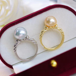 ขาตั้งแหวนเงินแท้ S925 สำหรับทำเครื่องประดับแฟชั่น DIY พร้อมลูกปัดกลมขนาด 7-10 มม. รุ่น 10404 อุปกรณ์สำหรับขาตั้งเปล่าสำหรับใส่ไข่มุกเม็ดเดี่ยว - Product Image 1