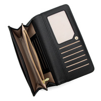 Promo Desain Baru Dompet Panjang Wanita Vintage OEM dengan Pola Benang, Penutup Ritsleting, Multifungsi, Lapisan Poliester