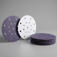 Disque de ponçage rond violet de 5 pouces, papier abrasif 120 grains, fixation auto-agrippante en céramique