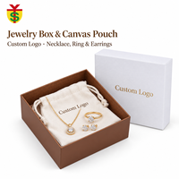 Boîte à bijoux de voyage personnalisée avec logo, motif carré, avec pochette, pour bagues et boucles d'oreilles, boîte à bijoux personnalisée en carton avec couvercle et base