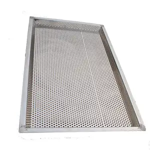 Customized Square Shape Heat Resistance Aluminium Pizza Mesh Screen Pizza Baking Tray