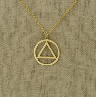 Collier de sobriété plaqué or 18 carats de haute qualité, cadeau de récupération, sans ternissement, symbole de l'Alcoolisme anonyme, pendentif, bijoux