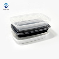 500ml 1000ml Réutilisable/Jetable En Plastique À Emporter Déjeuner Bento Boîte En Plastique Bol Micro-ondes Jetable Alimentaire Récipient avec Couvercles