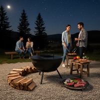 Vente en gros d'usine - Brasero multifonctionnel d'extérieur de 25 pouces - Cheminée à bois avec barbecue pour cour et patio