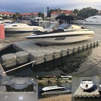 Plateforme flottante portable Hisea, antidérapante, résistante aux UV, en HDPE moulé par soufflage, capacité de charge de 350 kg, ponton pour bateau, jet ski