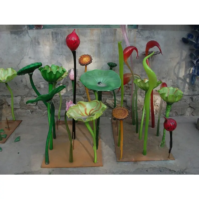 Bloem Tuin Sculptuur Ontwerp Gekleurde Handgemaakte Geblazen Murano Glas Hedendaagse Home Decoratie Volkskunst 50-100Cm Longree Cn; gua