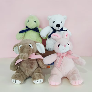 Peluche de dessin animé : Nœud papillon, Tortue, Lapin, Ours, Poupée, Marionnette Éléphant, Idéale pour la décoration intérieure et les cadeaux de fêtes - Product Image 1