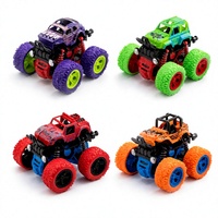 Voiture de cascade à inertie colorée, design tout-terrain 4x4, camion monstre rotatif à 360 degrés, à pousser et à faire rouler, pour enfants