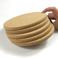 Fourniture d'usine en gros logo imprimé personnalisé sous-verre liège absorbant rond hot pot napperons en liège tapis en liège pour la cuisine