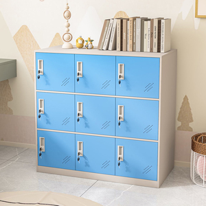 Armoire de rangement de bureau robuste à neuf portes avec serrure à clé Petit <span class=keywords><strong>casier</strong></span> sécurisé pour une utilisation en salle de pause - Product Image 6