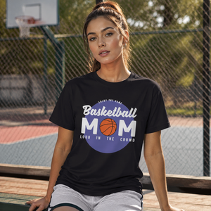 T-shirt drôle pour maman de joueur de basket féminin, tee-shirt graphique pour maman de basket, vêtements de supporter pour le jour du match, esprit d'équipe - Product Image 1