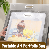 Sac de transport portable pour portefeuille d'art A4 8K 4K, dossier de rangement pour peinture d'enfants, collection d'affiches d'œuvres d'art pour enfants, sac de dessin portable