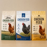 Sachet d'emballage personnalisé à fond plat pour aliments pour volailles, sac imprimé pour nourriture pour animaux de compagnie