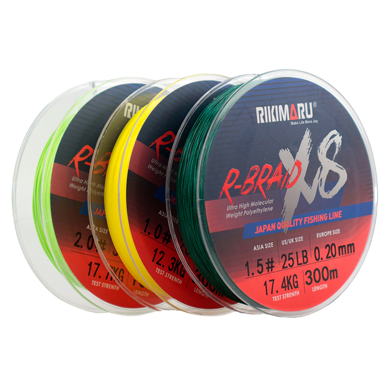 X8 R-braid RIKIMARU 2025 Premium Braided Fishing Line - 100m & 300m Options  for Professionals, Ideal for Lake and Ocean Fishing