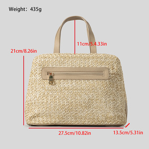 Luxe 2025 Sac En <span class=keywords><strong>Raphia</strong></span> Gros Sac De Paille D'été Plage Sac À Main Écologique Femmes Tissé À La Main Rafia Sac Fourre-Tout - Product Image 3