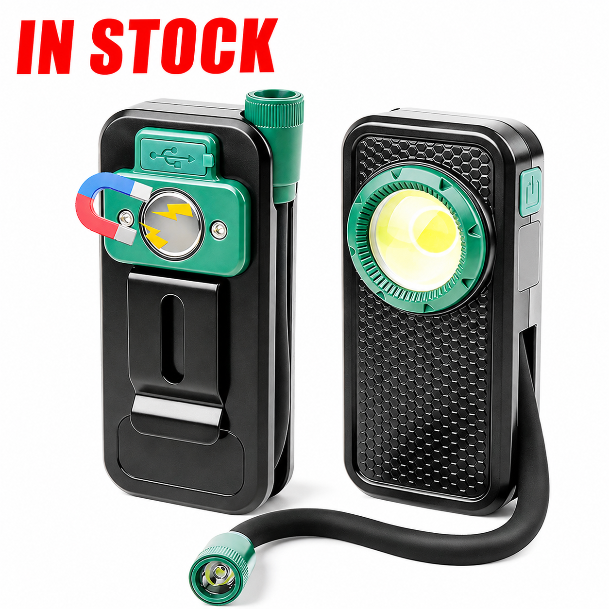 Stock COB 800LM 360 Flexible Workshop Work Light Flashlight Clip-on Emergency Torch Car Repair IP44 Waterproof Dimmable