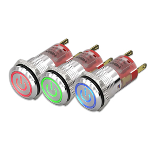 Ul Flat Head pushbutton điện biểu tượng ánh sáng chiếu sáng 220V 16 Mét kim loại IP67 latching <span class=keywords><strong>push</strong></span> <span class=keywords><strong>button</strong></span> không thấm nước chuyển đổi vòng - Product Image 1