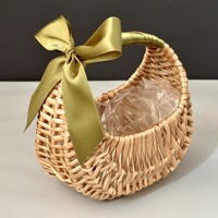 Petit panier à fleurs, panier cadeau tissé résistant à l'eau, panier cadeau en saule tissé pour mariage