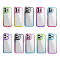 Luxe dégradé couleurs pare-chocs acrylique clair dur couverture arrière cristal coque de téléphone pour TECNO SPARK GO 2025 4 en 1 étui