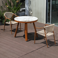 Ensemble de mobilier de salle à manger d'extérieur moderne et durable Meiqi, résistant aux intempéries, en rotin, pour cour, jardin, terrasse, table et 4 chaises, hôtel, parc