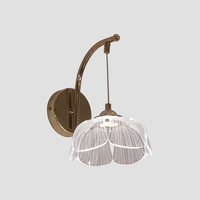 Lampe murale de chevet en verre cristal en acier inoxydable cuivre doré E14 pour l'intérieur de la maison moderne