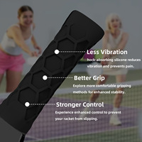 Poignée en silicone pour pickleball, antidérapante, protectrice pour raquette, grip en silicone pour pagaie de pickleball, antidérapant, protecteur
