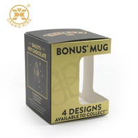 Caja de embalaje de taza impresa personalizada con ventana de plástico, taza de café, Taza de cerámica, caja de papel de cartón, Material reciclable