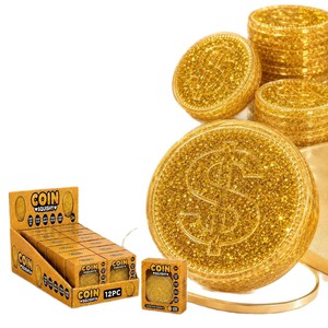 Jouet anti-stress souple en forme de grande pièce de monnaie dorée imitation maltose, design dollar - Product Image 1