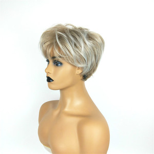 Peluca corta y recta para mujer Youming con flequillo lateral, fibra sintética, estilo europeo americano, para cualquier forma de rostro - Product Image 3