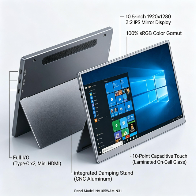 Multi-Function LED Monitor Support System for Interface Touch Control Built-in Speaker for Gaming (Adjustable Screen Sizes)